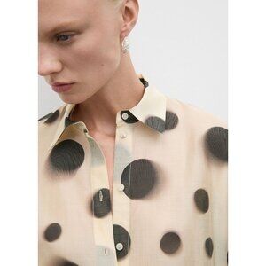 MANGO Women's Polka-Dot Lyocell Shirt size S NWOT